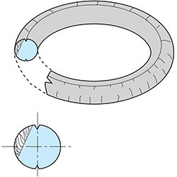 Bildliche Darstellung von Haarrissen bei einem O-Ring