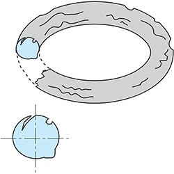 Bildliche Darstellung einer Explosion eines O-Rings